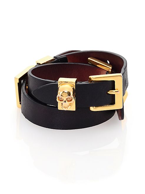 Alexander McQueen - Leather Three-Row Wrap Bracelet