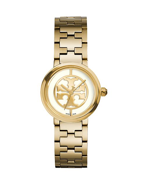 Tory Burch - Reva Goldtone Stainless Steel Bracelet Watch/Ivory