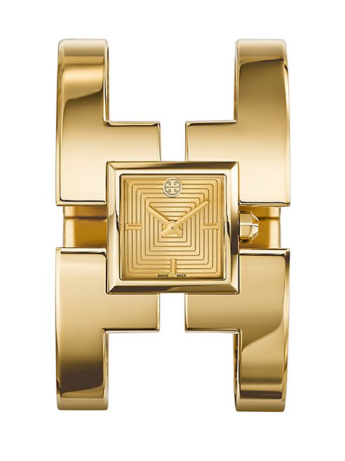 Tory Burch - Sawyer Goldtone Stainless Steel Bangle Bracelet Watch