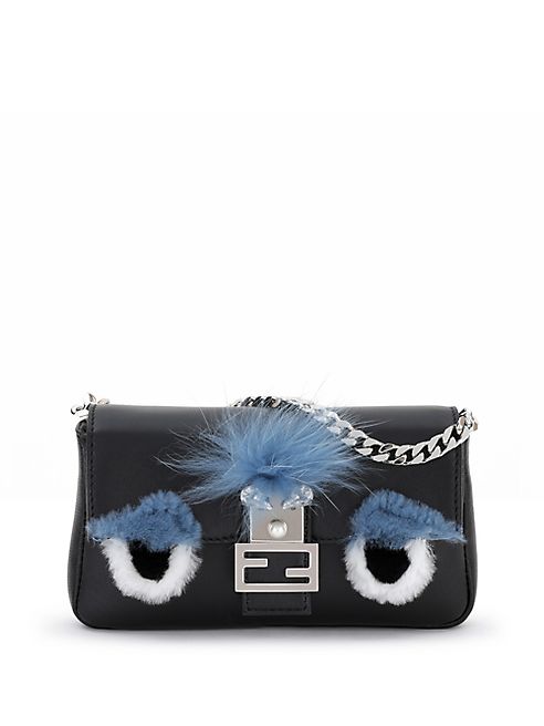 Fendi - Micro Leather, Rabbit Fur & Fox Fur Buggie Baguette