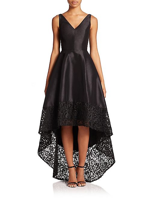 ML Monique Lhuillier - V-Neck Hi-Lo Dress