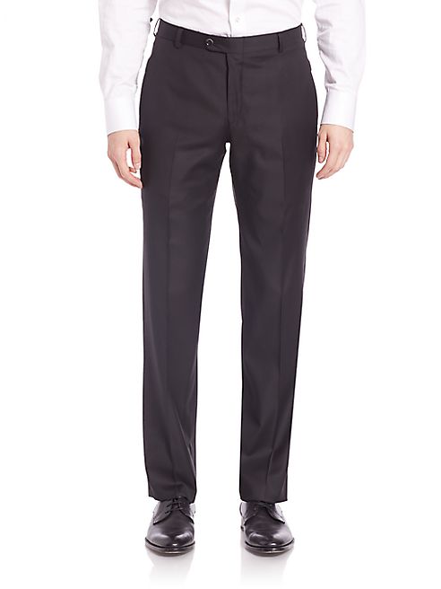 Hickey Freeman - B Series Flat-Front Wool Pants