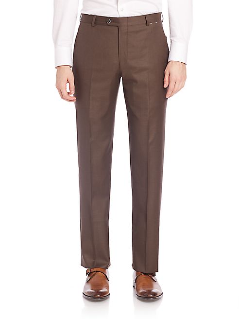 Hickey Freeman - B Series Flat-Front Wool Pants