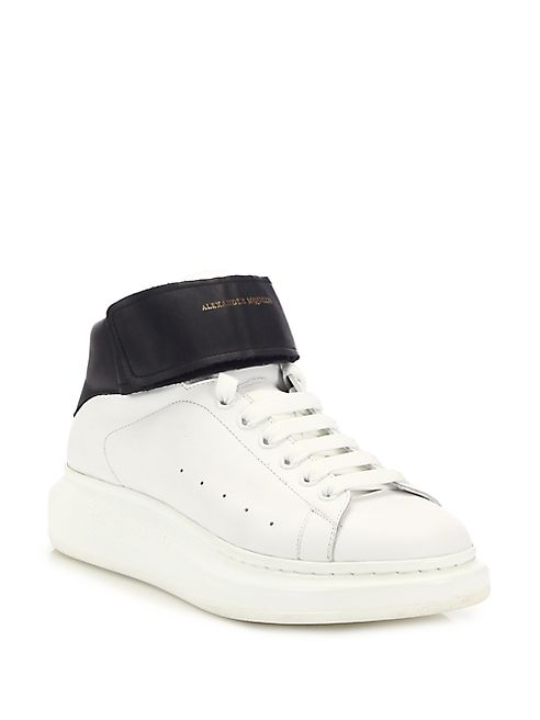 Alexander McQueen - Lift Ankle Strap Leather Sneakers