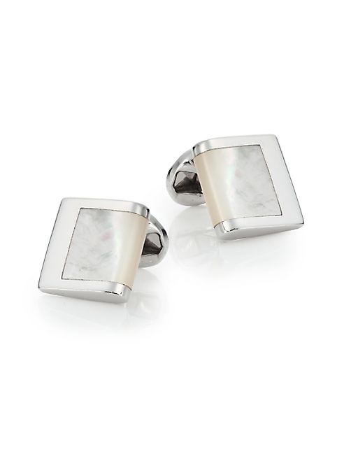 Tateossian - Mother-Of-Pearl & Sterling Silver Curved Cuff Links