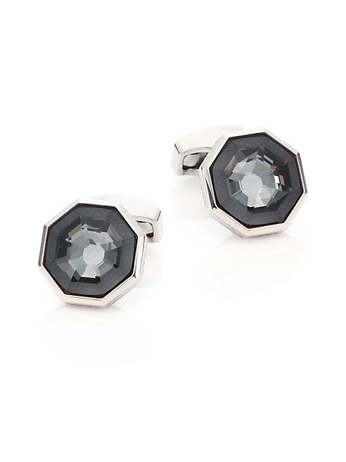 Tateossian - Crystal & Sterling Silver Octagon Cuff Links