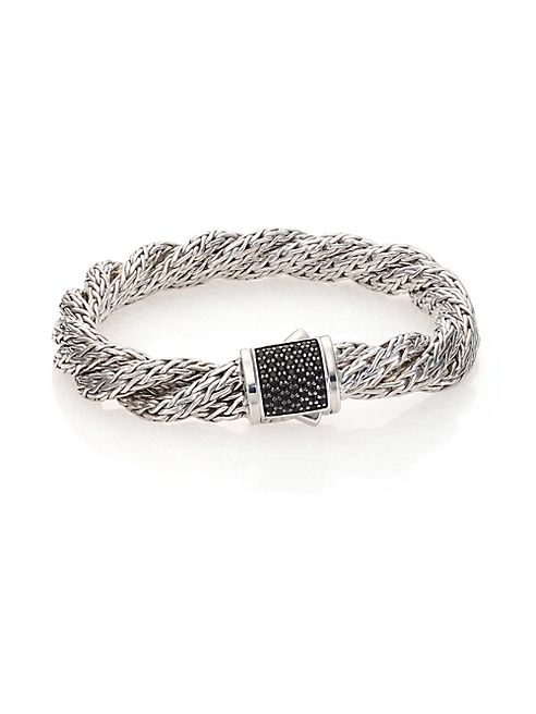 John Hardy - Classic Chain Black Sapphire & Sterling Silver Medium Twisted Bracelet