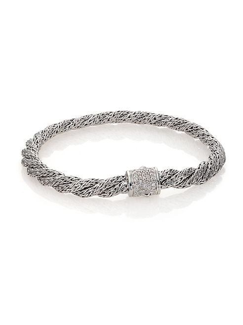 John Hardy - Classic Chain Diamond & Sterling Silver Extra-Small Twisted Bracelet