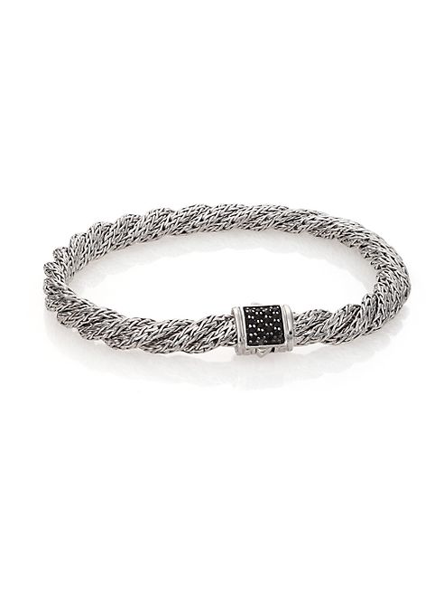 John Hardy - Classic Chain Black Sapphire & Sterling Silver Extra-Small Twisted Bracelet