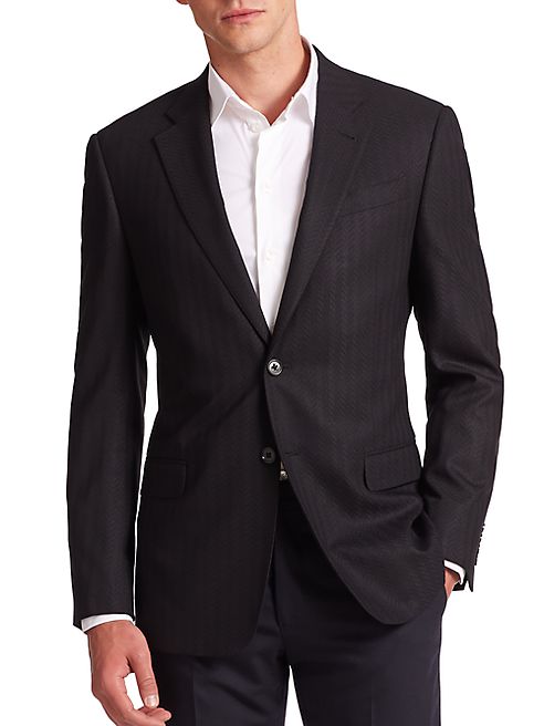 Armani Collezioni - Chevron Wool-Blend Sportcoat