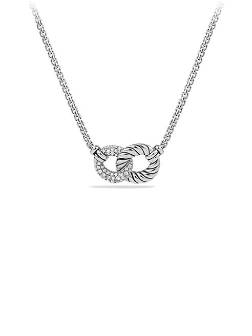 David Yurman - Belmont Curb Link Double Link Necklace with Diamonds