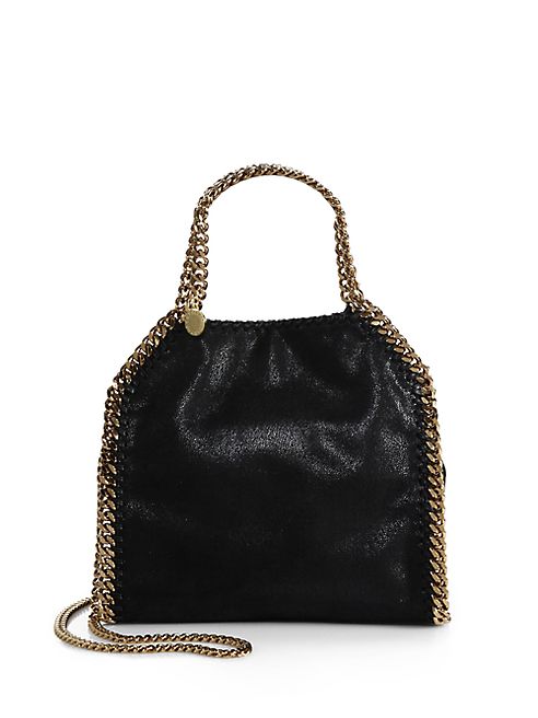 Stella McCartney - Falabella Mini Baby Bella Metallic Faux Suede Shoulder Bag