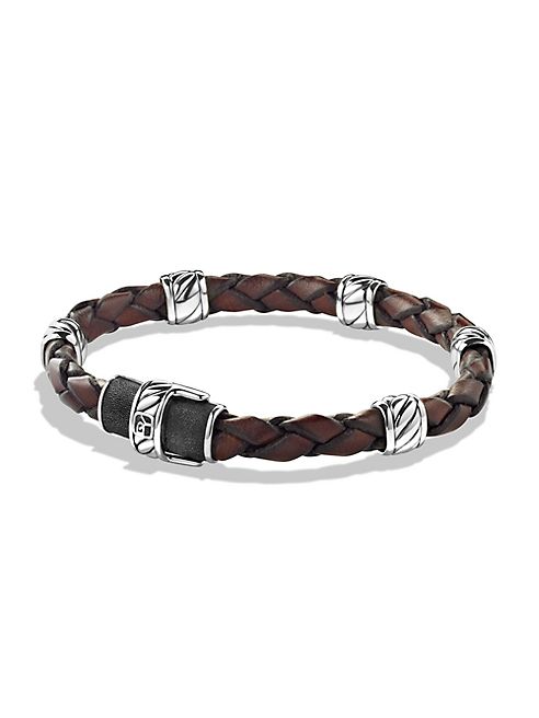 David Yurman - Cable CollectionSterling Silver & Leather Bracelet