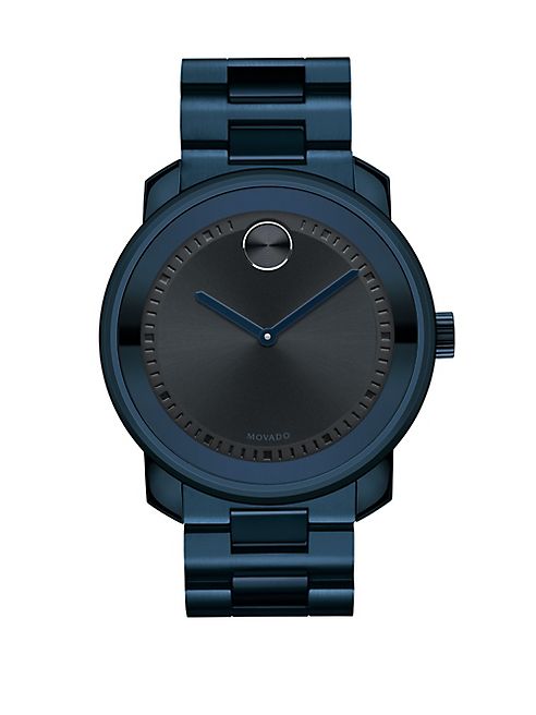 Movado - Bold Blue IP Stainless Steel Bracelet Watch