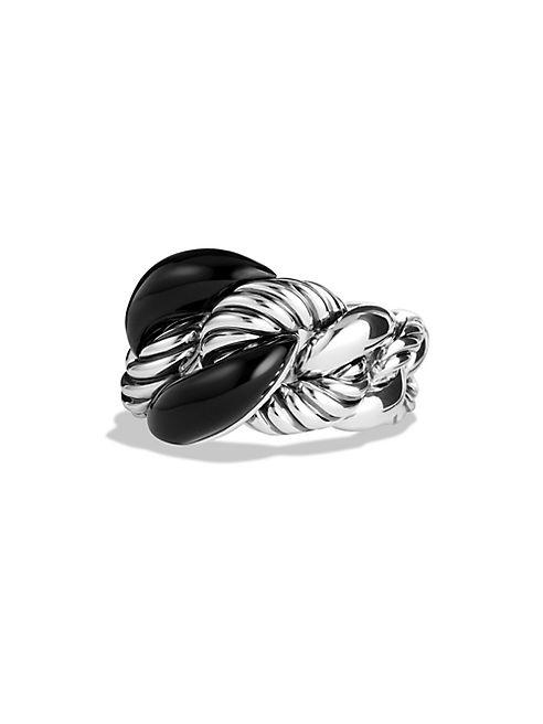 David Yurman - Belmont Curb Link Sterling Silver & Onyx Ring