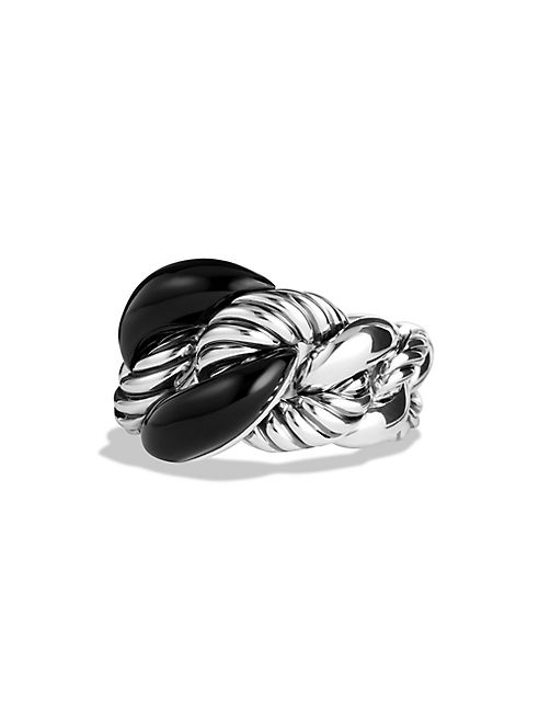 David Yurman - Belmont Curb Link Ring with Black Onyx