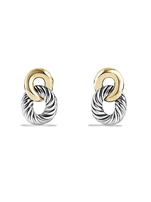 David Yurman - Belmont Curb Link Drop Earrings with Gold