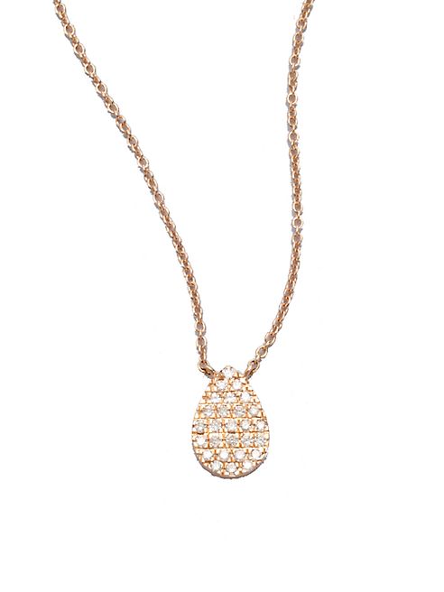 Diane Kordas - Diamond & 18K Rose Gold Teardrop Necklace