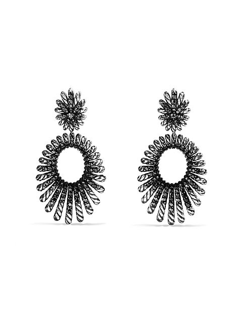 David Yurman - Tempo Double Drop Earrings with Black Spinel