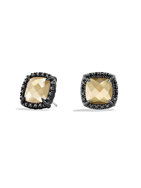 David Yurman - Châtelaine Stud Earrings with 18K Gold Dome and Diamonds