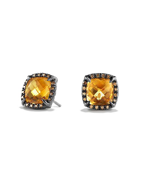 David Yurman - Châtelaine Stud Earrings with Citrine and Diamonds