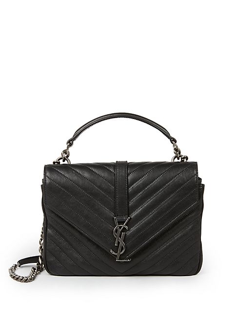 Saint Laurent - Medium College Monogram Matelasse Leather Shoulder Bag