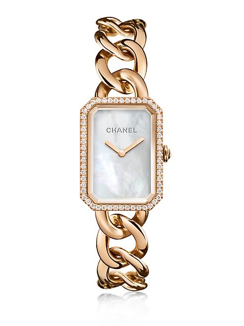 CHANEL - Première Diamond & 18K Beige Gold Bracelet Watch