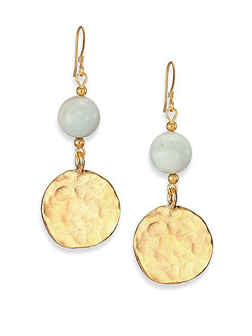 Kenneth Jay Lane - Beaded Disc Drop Earrings