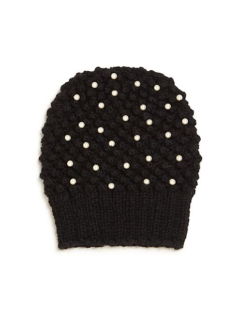 Jennifer Behr - Swarovski Pearl-Embellished Alpaca Beanie