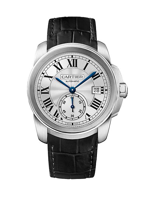 Cartier - Calibre de Cartier Automatic Stainless Steel & Alligator Strap Watch