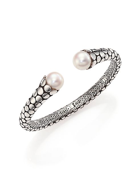 John Hardy - Dot 11MM White Pearl & Sterling Silver Cuff Bracelet