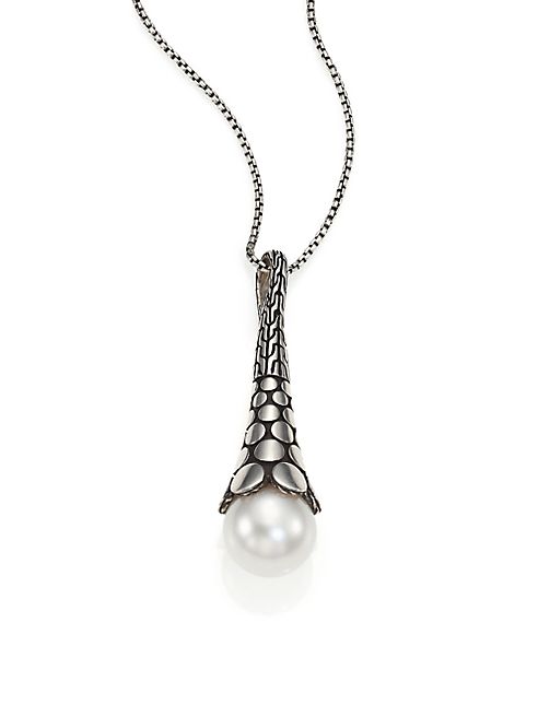 John Hardy - Dot 10.5MM White Pearl & Sterling Silver Drop Pendant Necklace