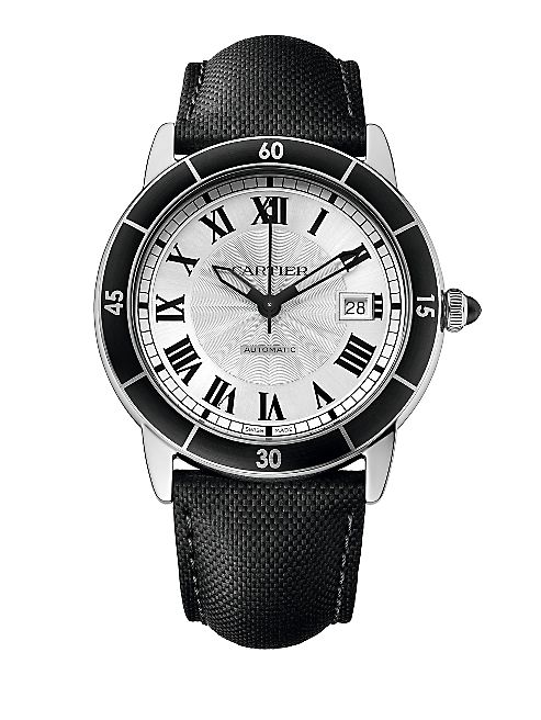 Cartier - Ronde Croisière de Cartier Automatic Stainless Steel & Leather Strap Watch