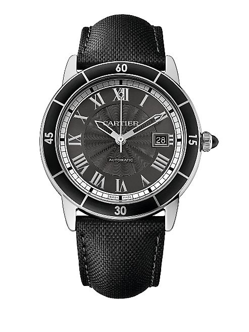 Cartier - Ronde Croisière de Cartier Automatic Stainless Steel & Leather Strap Watch