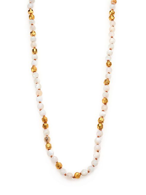 Chan Luu - Mother-Of-Pearl & Opal Long Beaded Strand Necklace