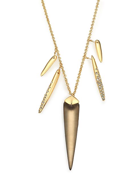 Alexis Bittar - Sport Deco Lucite & Crystal Spear Charm Necklace