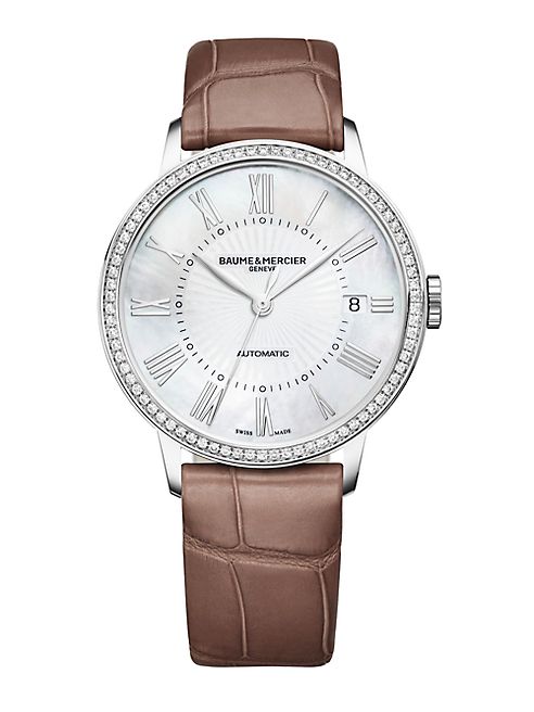 Baume & Mercier - Classima 10222 Stainless Steel & Alligator Strap Watch