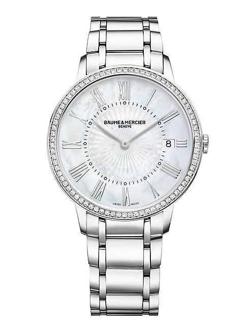 Baume & Mercier - Classima 10227 Diamond, Mother-Of-Pearl & Stainless Steel Bracelet Watch