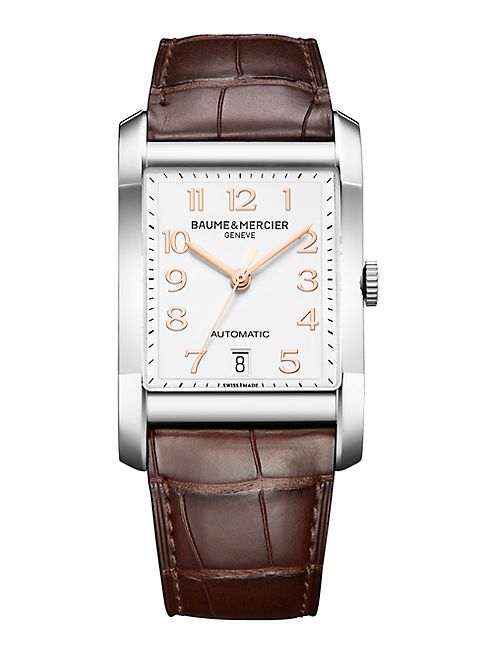 Baume & Mercier - Hampton Stainless Steel & Brown Automatic Strap Watch