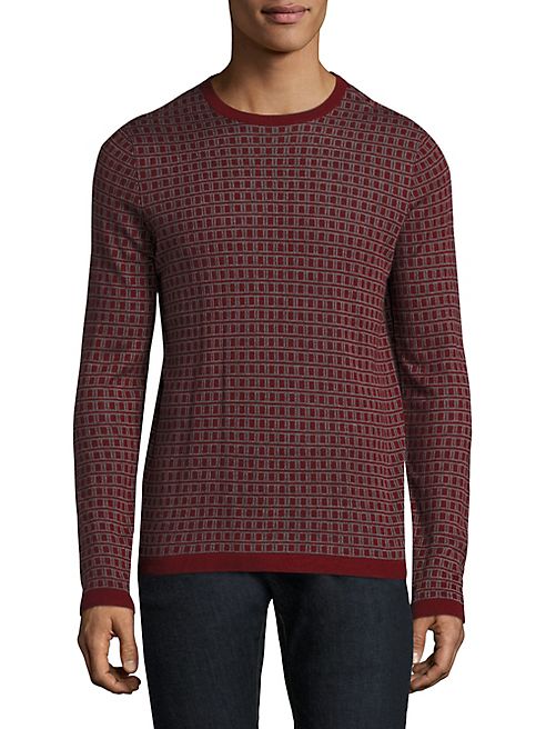 Saks Fifth Avenue Collection - Square Patterned Silk & Cashmere Jacquard Sweater