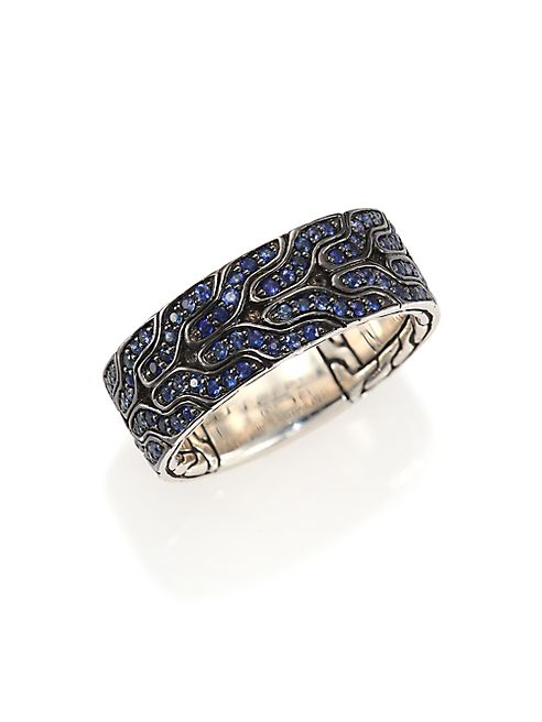 John Hardy - Classic Chain Blue Sapphire & Sterling Silver Band Ring