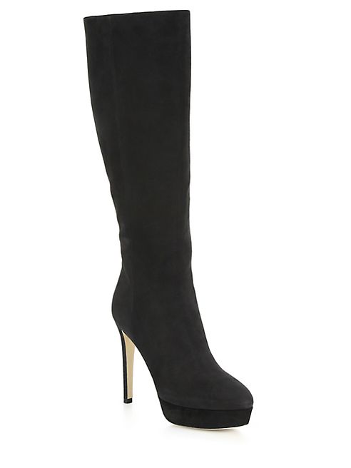 Jimmy Choo - Mara 115 Knee-High Nubuck Leather Platform Boots