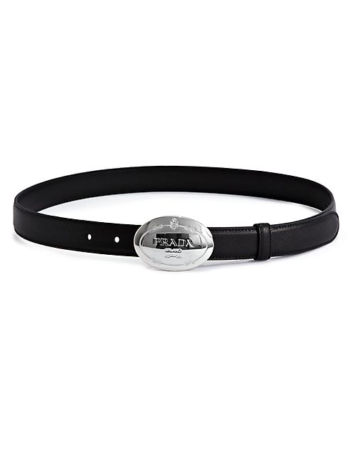 Prada - Logo Buckle Saffiano Leather Belt