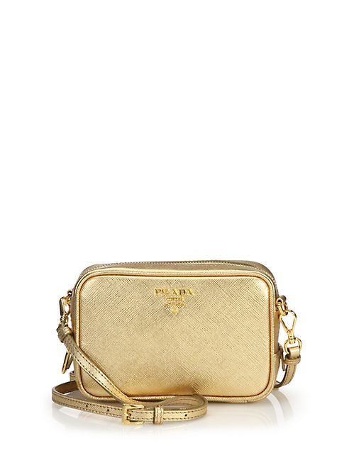 Prada - Metallic Saffiano Leather Camera Bag