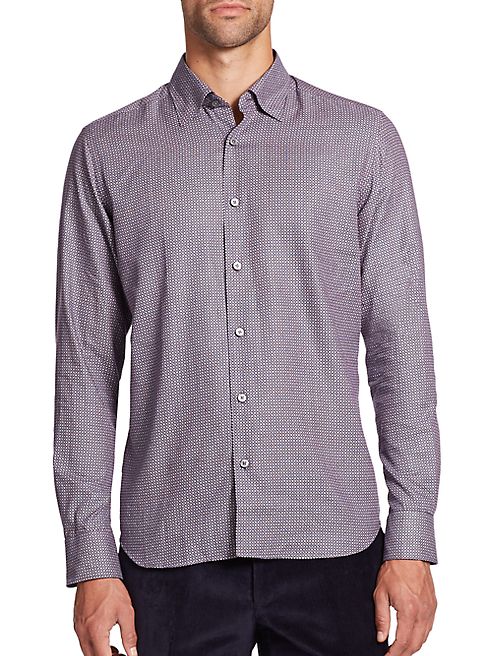 Saks Fifth Avenue Collection - Printed Cotton Button-Down Shirt