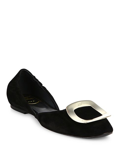 Roger Vivier - Ballerine Chips Suede d'Orsay Flats