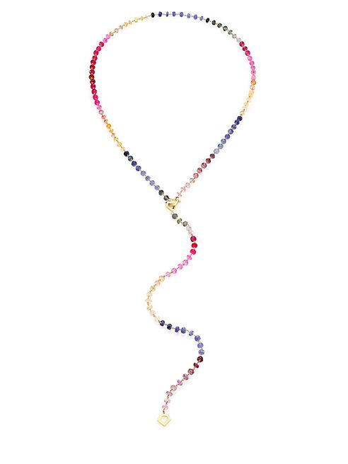 Ron Hami - Multicolor Sapphire & 18K Yellow Gold Beaded Lariat Necklace