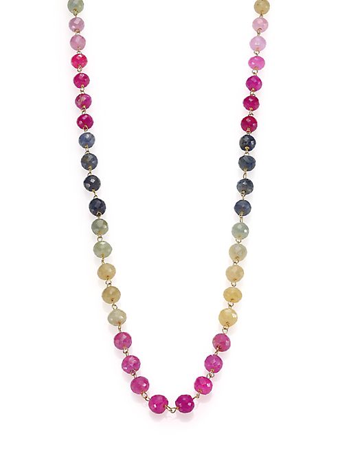 Ron Hami - Multicolor Sapphire & 18K Yellow Gold Beaded Strand Necklace