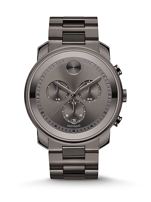 Movado - Bold Gunmetal Grey IP Stainless Steel Chronograph Bracelet Watch