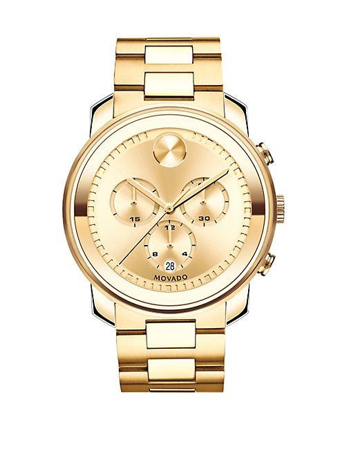 Movado - Bold Goldtone IP Stainless Steel Chronograph Bracelet Watch